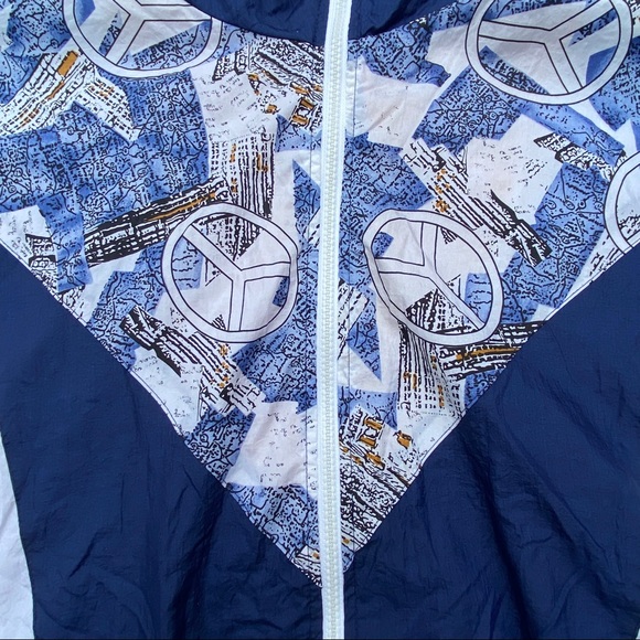 Vintage Lightweight Climate Zone Front Zip Retro Peace Sign Windbreaker Size 18 - Picture 13 of 14